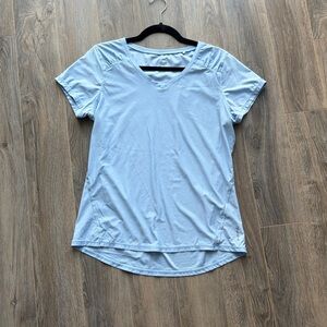 HEAD Baby Blue Sleeve V-neck Workout Tee Shirt